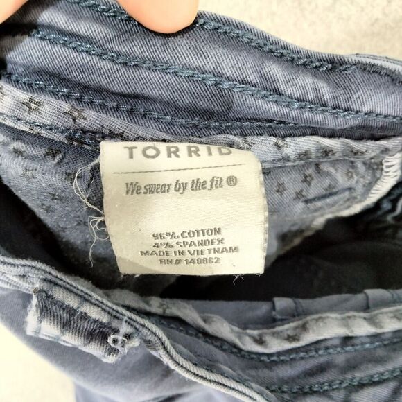 Torrid Ankle Pants Women Plus Size 18 Blue Stretch Flap Pockets Mid Rise Stretch - Picture 11 of 12